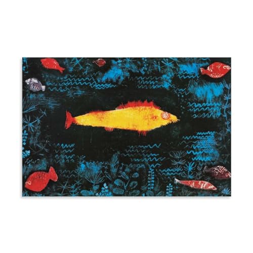 sipfsi Paul Klee Meisterwerke (Der goldene Fisch) Innen-Upgrades Poster, dekoratives Gemälde, Leinwand, Wandkunst, Wohnzimmer, Schlafzimmer, Gemälde, 30 x 45 cm von sipfsi