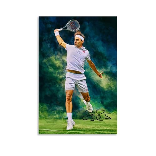 sipfsi Roger Federer Poster mit Tennisstern, klassischer Druck, Leinwand, Wandfarbe, Kunstdekoration, moderne Wohnkunstwerke, Idee, 40 x 60 cm von sipfsi