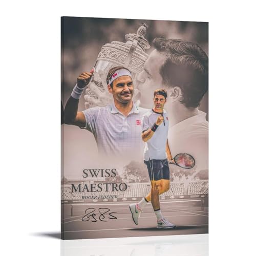sipfsi Roger Federer Tennis-Poster, Wandkunst, Schlafzimmer-Drucke, Heimdekoration, hängendes Bild, Leinwandbild, 50 x 75 cm sipfsi Roger Federer Tennis-Poster, Wandkunst, Schlafzimmer-Drucke, Heimdekoration, hängendes Bild, Leinwandbild, 50 x 75 cm von sipfsi