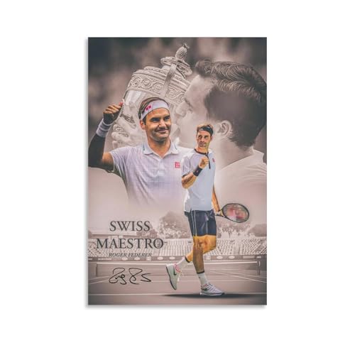 sipfsi Roger Federer Tennis-Poster, Wandkunst, Schlafzimmer-Drucke, Heimdekoration, hängendes Bild, Leinwandgemälde, 40 x 60 cm sipfsi Roger Federer Tennis-Poster, Wandkunst, Schlafzimmer-Drucke, Heimdekoration, hängendes Bild, Leinwandgemälde, 40 x 60 cm von sipfsi