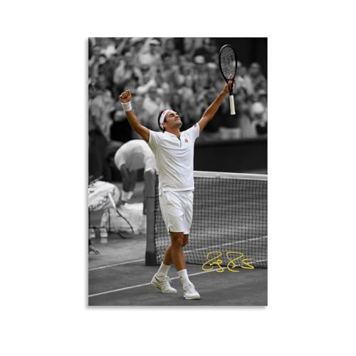 sipfsi Roger Federer Tennis-Star-Action-Poster, dekoratives Gemälde, Leinwand, Wandkunst, Wohnzimmer, Schlafzimmer, 30 x 45 cm von sipfsi