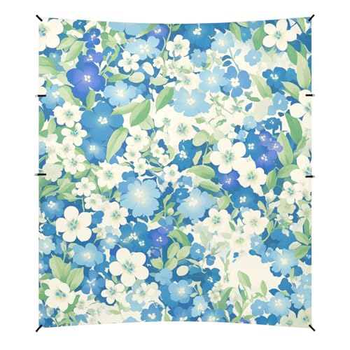 Blaue Blumen frische Strandüberdachung UPF50 einfacher Aufbau großer Sonnenschutz mit Tragetasche für Familienausflüge, Picknicks & Camping Blaue Blumen frische Strandüberdachung UPF50 einfacher Aufbau großer Sonnenschutz mit Tragetasche für Familienausflüge, Picknicks & Camping von siphylline