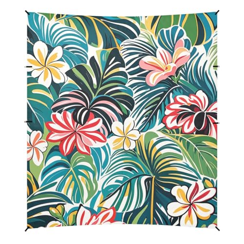 Buntes Sommer-Strandzelt, Hawaii-Blumen, faltbar, LSF 50, leichter Sonnenschutz, mit Tragetasche für Garten und Camping von siphylline