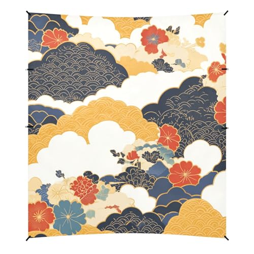 Japanischer Stil Blumen Wolken Stabiles Strandzelt UPF50 Wasserabweisender tragbarer Sonnenschutz mit Sandsäcken, Sandschaufel, Stangen für Hinterhof und Camping Japanischer Stil Blumen Wolken Stabiles Strandzelt UPF50 Wasserabweisender tragbarer Sonnenschutz mit Sandsäcken, Sandschaufel, Stangen für Hinterhof und Camping von siphylline