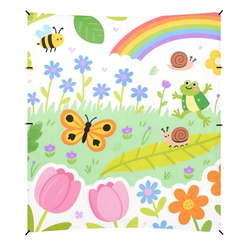 Kindliche Illustration Schmetterling Regenbogen Blume Biene bunt faltbar Strand Cabana LSF 50+ leichter tragbarer Sonnenschutz mit Sandschaufel, Sandsäcke für Camping, Picknicks, Hinterhof und Angeln Kindliche Illustration Schmetterling Regenbogen Blume Biene bunt faltbar Strand Cabana LSF 50+ leichter tragbarer Sonnenschutz mit Sandschaufel, Sandsäcke für Camping, Picknicks, Hinterhof und Angeln von siphylline