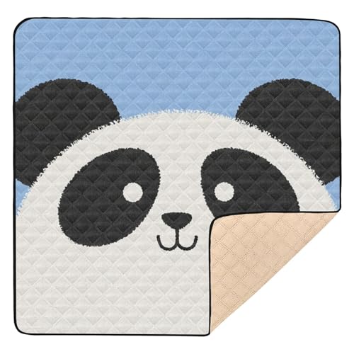 Niedliche Cartoon-Panda-Spielmatte für drinnen und draußen, wasserabweisend, Reise-Spielmatte für Babys, Kinder, Kleinkinder, Säuglinge, 127 x 127 cm von siphylline
