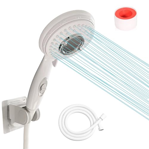 sisiten Handbrause mit Ein-/Aus-Schalter, wassersparend, Hochdruck-Duschkopf, 150 cm Schlauch, Wandmontage, Weiß lackiert sisiten Handbrause mit Ein-/Aus-Schalter, wassersparend, Hochdruck-Duschkopf, 150 cm Schlauch, Wandmontage, Weiß lackiert von sisiten