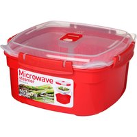 sistema® Mikrowellen-Dampfgarer 10.5 cm hoch rot, transparent von sistema®