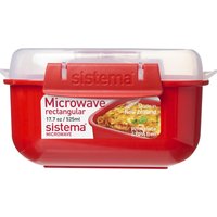 sistema® Mikrowellendose 8 cm hoch rot, transparent von sistema®