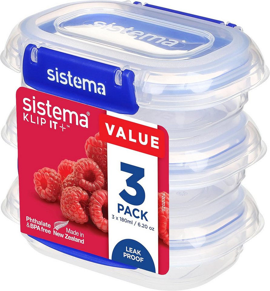 sistema Aufbewahrungsbox Sistema 180ml Rectangle Klip It+, 3er Pack sistema Aufbewahrungsbox Sistema 180ml Rectangle Klip It+, 3er Pack von sistema