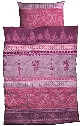 sister s. Biber Bettwäsche Indi 155 cm x 220 cm Beere-pink orientalische Ornamente Bordüren Bettwäsche-Set modernes Landhaus Italienischer Flair so hip… von sister s.