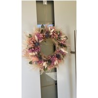 Kranz Trockenblumen Frühling Türkranz Naturkranz Trockenblumenkranz Eukalyptus Schleierkraut von sistersdekor