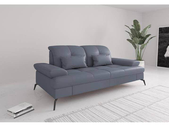 2,5-Sitzer SIT & MORE Amica , bunt (graublau), B:202cm H:90cm T:122cm, Sofas, inkl Sitztiefenverstellung und Armteilverstellung von sit&more
