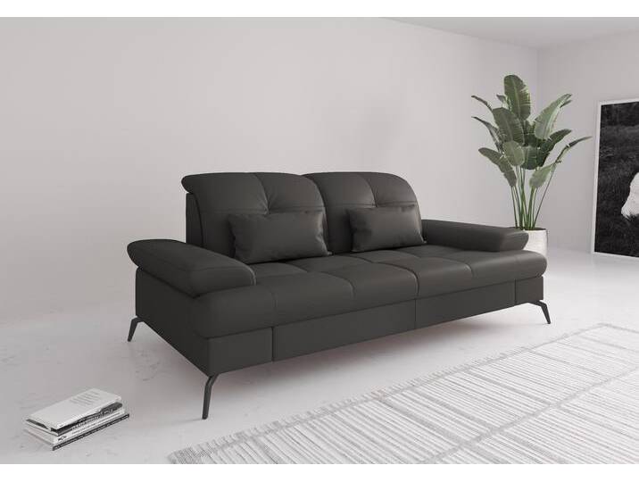 2,5-Sitzer SIT & MORE Amica , grau (anthrazit), B:202cm H:90cm T:122cm, Sofas, inkl Sitztiefenverstellung und Armteilverstellung von sit&more