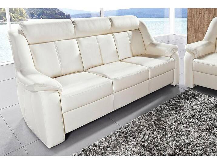 3-Sitzer SIT & MORE Basel , weiß (altweiß), B:190cm H:98cm T:95cm, Altara Nubuck, Luxus-Microfaser (100% Polyester), PRIMABELLE-Microfaser, Luxus-Microfaser (100% Polyester), SOFTLUX-Kunstleder, NaturLEDER (echtes Rindsleder), Sofas von sit&more