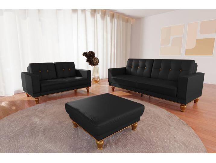 3-Sitzer SIT & MORE Orient 5 , schwarz, B:215cm H:90cm T:97cm, 100% Polyuretan, Sofas, mit Strass-Stein, wahlweise mit Bettfunktion und Bettkasten von sit&more
