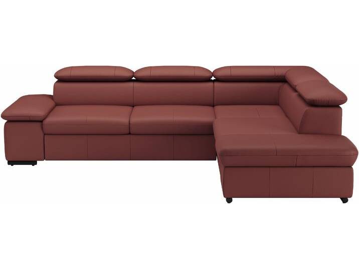 Ecksofa SIT & MORE Alcudia L-Form , rot (merlot), B:272cm H:73cm T:226cm, Sofas, mit Armteilverstellung, optional Kopfteilverstellung und Bettfunktion von sit&more