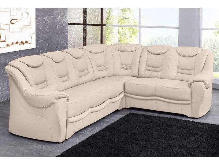 Ecksofa SIT & MORE Bansin L-Form , beige (natur), B:265cm H:94cm T:215cm, Luxus-Microfaser ALTARA NUBUCK (100% Polyester), SOFTLUX-Kunstleder, NaturLEDER (echtes Rindsleder)/Korpus SOFTLUX-Kunstleder, Sofas, wahlweise mit Bettfunktion von sit&more