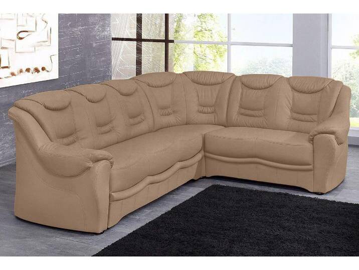 Ecksofa SIT & MORE Bansin L-Form , braun, B:265cm H:94cm T:215cm, Luxus-Microfaser ALTARA NUBUCK (100% Polyester), SOFTLUX-Kunstleder, NaturLEDER (echtes Rindsleder)/Korpus SOFTLUX-Kunstleder, Sofas, wahlweise mit Bettfunktion von sit&more