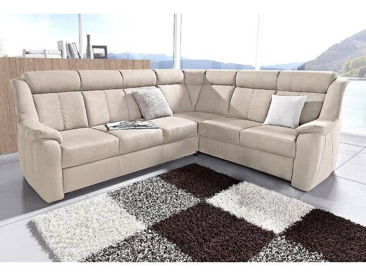 Ecksofa SIT & MORE Basel L-Form , weiß (altweiß), B:261cm H:98cm T:211cm, Altara Nubuck, Luxus-Microfaser (100% Polyester;PRIMABELLE-Microfaser, Luxus-Microfaser (100% Polyester;SOFTLUX-Kunstleder;NaturLEDER (echtes Rindsleder), Sofas, wahlweise mit Relaxfunktion von sit&more