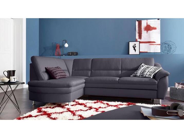 Ecksofa SIT & MORE Cardoso L-Form , grau (anthrazit), B:250cm H:90cm T:175cm, Luxus-Microfaser (90% Polyester, 10% Polyamid), Flachgewebe (100% Polyester), Struktur (100% Polyester), Sofas, mit Federkern, wahlweise mit Bettfunktion und Schubkasten von sit&more