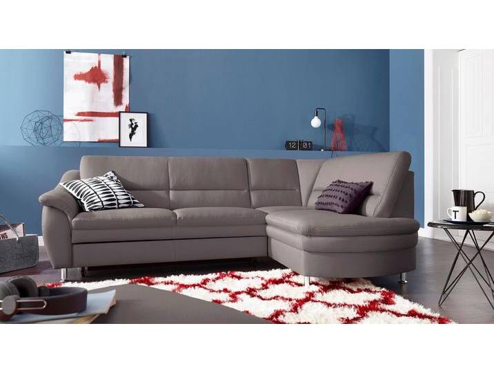 Ecksofa SIT & MORE Cardoso L-Form , grau (hellgrau), B:250cm H:90cm T:175cm, Luxus-Microfaser (90% Polyester, 10% Polyamid), Flachgewebe (100% Polyester), Struktur (100% Polyester), Sofas, mit Federkern, wahlweise mit Bettfunktion und Schubkasten von sit&more