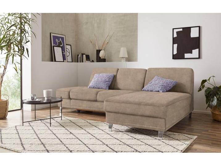 Ecksofa SIT & MORE Clio L-Form , beige, B:246cm H:89cm T:165cm, Sofas, wahlweise mit Bettfunktion oder Vorziehsitz und Bettkasten, Federkern von sit&more
