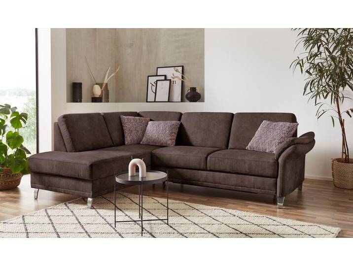 Ecksofa SIT & MORE Clio L-Form , braun, B:254cm H:89cm T:190cm, Sofas, wahlweise mit Bettfunktion und Bettkasten, inklusive Federkern von sit&more