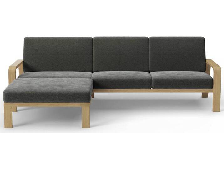 Ecksofa SIT & MORE Kolding L-Form , braun (schlamm), B:264cm H:91cm T:178cm, 95% Polyester, 10% Polyamid, Sofas, Armlehnen aus Buchenholz in natur, verschiedene Bezüge und Farben von sit&more