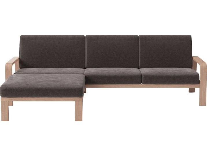 Ecksofa SIT & MORE Kolding L-Form , grau (anthrazit), B:264cm H:91cm T:178cm, 100% Polyester, Sofas, Armlehnen aus Buchenholz in natur, verschiedene Bezüge und Farben von sit&more