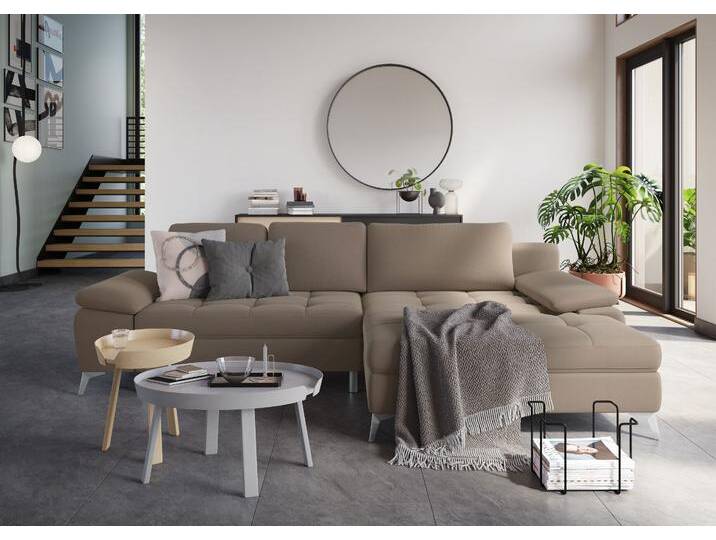 Ecksofa SIT & MORE Latigo L-Form , braun (macchiato), B:290cm T:163cm, Sofas, mit Mega-Recamiere, wahlweise mit Bettfunktion und Bettkasten von sit&more