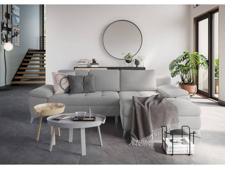 Ecksofa SIT & MORE Latigo L-Form , silber, B:270cm T:163cm, Sofas, mit Recamiere, wahlweise mit Bettfunktion und Bettkasten Ecksofa SIT & MORE Latigo L-Form , silber, B:270cm T:163cm, Sofas, mit Recamiere, wahlweise mit Bettfunktion und Bettkasten von sit&more