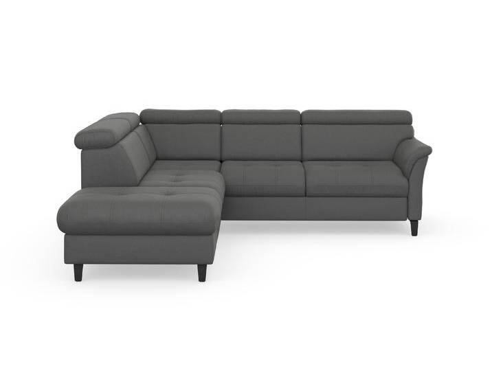 Ecksofa SIT & MORE Marano L-Form , grau (steel), B:252cm T:216cm, 100% Polyester, Sofas, inklusive Kopfteilverstellung, wahlweise mit Bettfunktion, Bettkasten von sit&more
