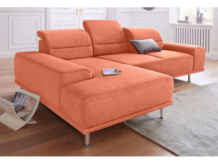 Ecksofa SIT & MORE Mariola L-Form , orange (terrakotta), B:269cm H:93cm T:174cm, Struktur (100% Polyester), Luxus-Microfaser ALTARA NUBUCK (100% Polyester), Luxus-Microfaser (100% Polyester), Sofas, mit Recamiere und Federkern, inklusive Sitztiefenverstellung von sit&more