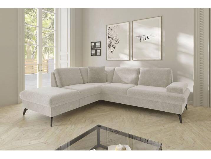 Ecksofa SIT & MORE Morris Jubi L-Form, B: 238 cm , beige (creme), B:238cm H:83cm T:202cm, 100% Polyester, Sofas, mit Armteilfunktion & 1 Zierkissen, optional Bettfunktion von sit&more