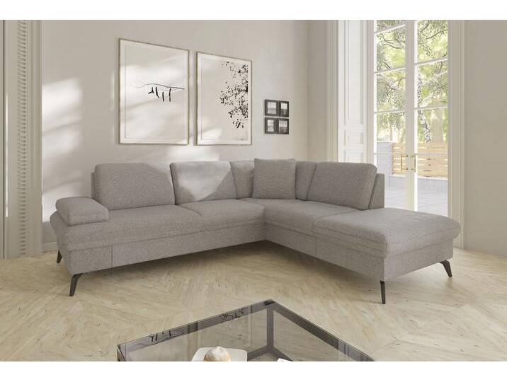 Ecksofa SIT & MORE Morris Jubi L-Form, B: 238 cm , beige (nature), B:238cm H:83cm T:202cm, 100% Polyester, Sofas, mit Armteilfunktion & 1 Zierkissen, optional Bettfunktion von sit&more