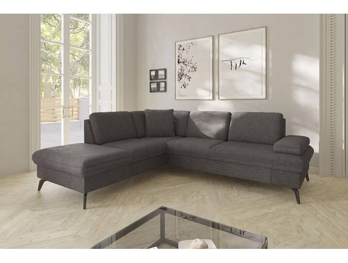 Ecksofa SIT & MORE Morris Jubi L-Form, B: 238 cm , braun (walnut), B:238cm H:83cm T:202cm, 100% Polyester, Sofas, mit Armteilfunktion & 1 Zierkissen, optional Bettfunktion von sit&more