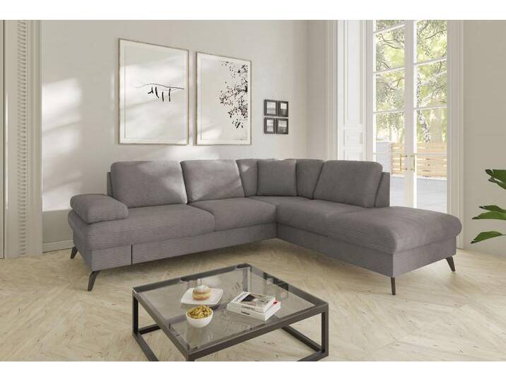 Ecksofa SIT & MORE Morris Jubi L-Form, B: 238 cm , grau (taupe), B:238cm H:83cm T:202cm, 100% Polyester, Sofas, mit Armteilfunktion & 1 Zierkissen, optional Bettfunktion von sit&more