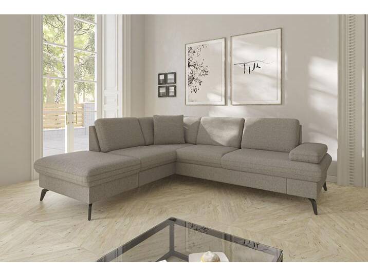 Ecksofa SIT & MORE Morris Jubi L-Form, B: 238 cm , grau (taupe), B:238cm H:83cm T:202cm, 95% Polyester, 5% Polyamid, Sofas, mit Armteilfunktion & 1 Zierkissen, optional Bettfunktion von sit&more