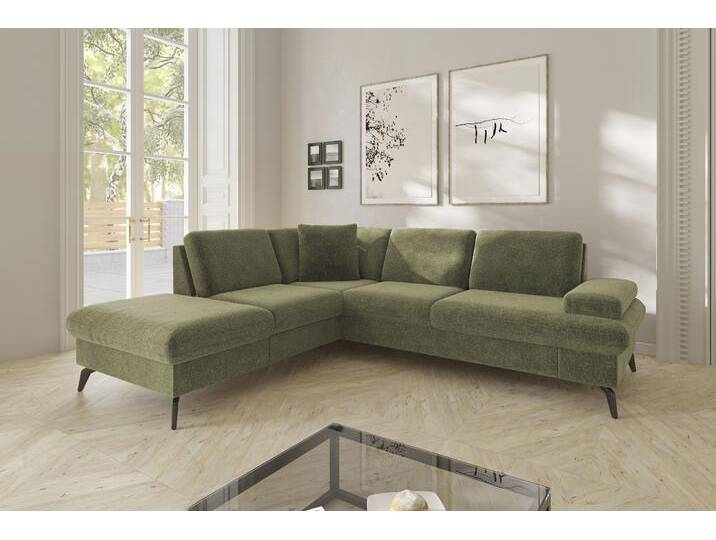 Ecksofa SIT & MORE Morris Jubi L-Form, B: 238 cm , grün (hellgrün), B:238cm H:83cm T:202cm, 100% Polyester, Sofas, mit Armteilfunktion & 1 Zierkissen, optional Bettfunktion von sit&more