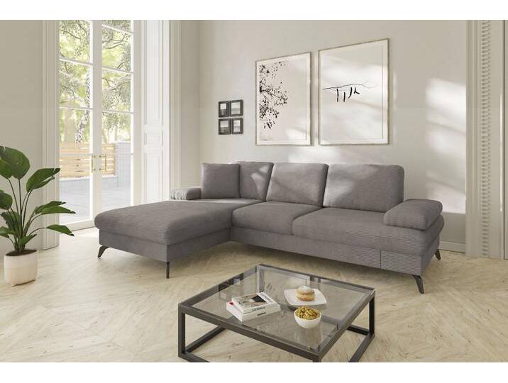 Ecksofa SIT & MORE Morris Jubi L-Form, B: 247 cm , grau (taupe), B:247cm H:83cm T:171cm, 100% Polyester, Sofas, mit Armteilfunktion & 1 Zierkissen, optional Bettfunktion von sit&more