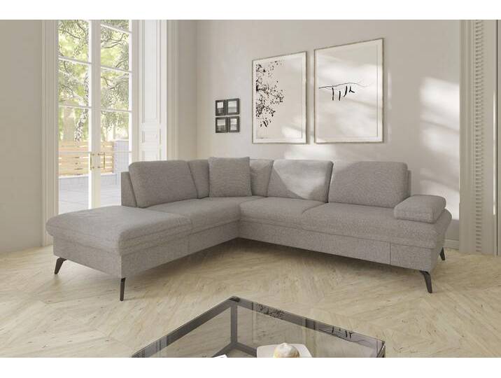Ecksofa SIT & MORE Morris Jubi L-Form , beige (nature), B:238cm H:83cm T:202cm, 100% Polyester, Sofas, inkl. Armteilfunktion und 1 Zierkissen, wahlweise mit Bettfunktion von sit&more