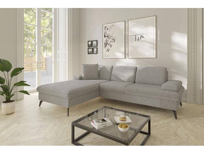 Ecksofa SIT & MORE Morris Jubi L-Form , beige (nature), B:247cm H:83cm T:171cm, 100% Polyester, Sofas, inkl. Armteilfunktion und 1 Zierkissen, wahlweise mit Bettfunktion, Topseller von sit&more