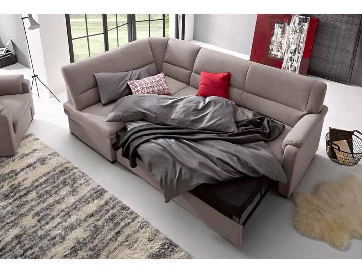 Ecksofa SIT & MORE Pisa L-Form , grau (steel), B:245cm H:89cm T:161cm, NaturLEDER (echtes Rindsleder), Korpus in Kunstleder SOFTLUX, Luxus-Microfaser (90% Polyester, 10% Polyamid), Struktur (100% Polyester), Luxus-Microfaser ALTARA NUBUCK (100% Polyester), Sofas, mit Federkern, wahlweise mit Bettfunktion von sit&more