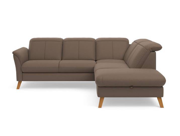 Ecksofa SIT & MORE Romero L-Form , braun (chocco), B:250cm H:91cm T:220cm, 100% Polyester, Sofas, wahlweise mit oder ohne TV-Funktion, Bettfunktion, Bettkasten von sit&more