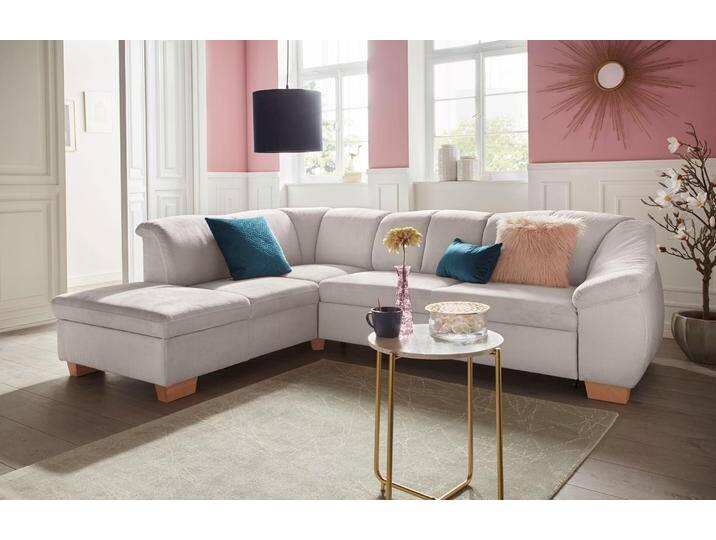 Ecksofa SIT & MORE Santo L-Form , grau (hellgrau), B:272cm H:82cm T:206cm, Sofas, mit Federkern, wahlweise mit Bettfunktion und Stauraum von sit&more
