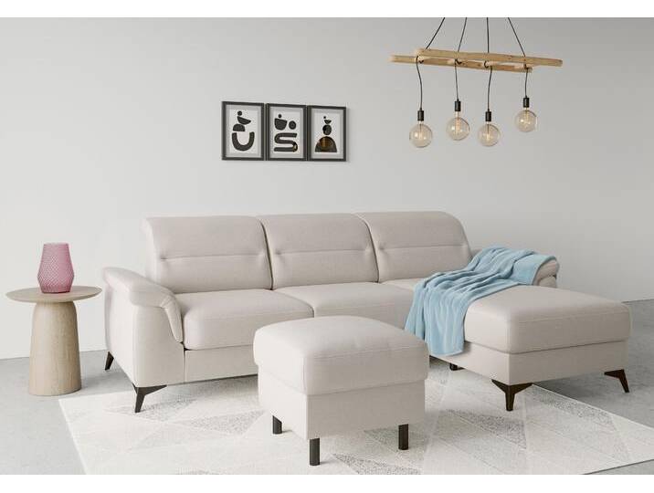 Ecksofa SIT & MORE Sinatra L-Form , grau (elephant), B:258cm H:85cm T:170cm, 100% Polyester, Sofas, mit Recamiere, optional mit Kopfteilverstellung und Armteilfunktion von sit&more