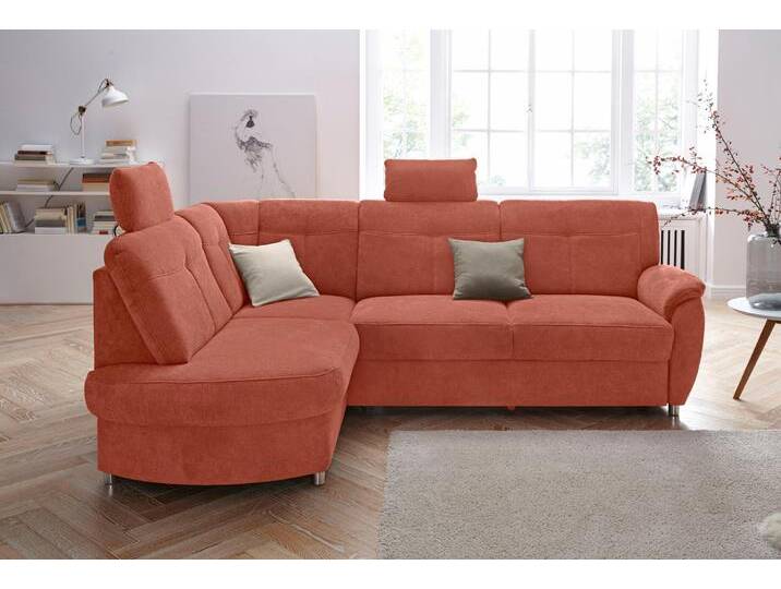 Ecksofa SIT & MORE Sonoma L-Form , orange (terra), B:246cm H:91cm T:176cm, Kunstleder SOFTLUX;Luxus-Microfaser ALTARA NUBUCK (100% Polyester);Luxus-Microfaser (90% Polyester, 10% Polyamid), Sofas, wahlweise mit Bettfunktion und Bettkasten von sit&more