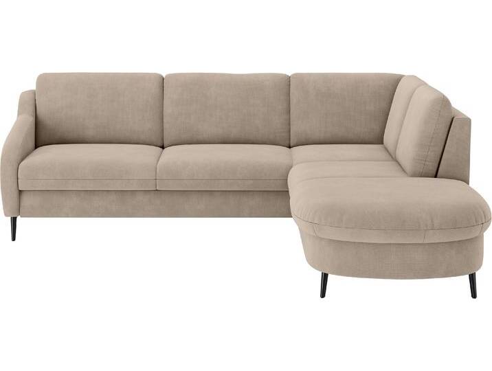 Ecksofa SIT & MORE Soul L-Form , beige, B:257cm H:90cm T:239cm, 100% Polyester, Sofas, wahlweise mit Bettfunktion und Bettkasten oder Schubkasten von sit&more