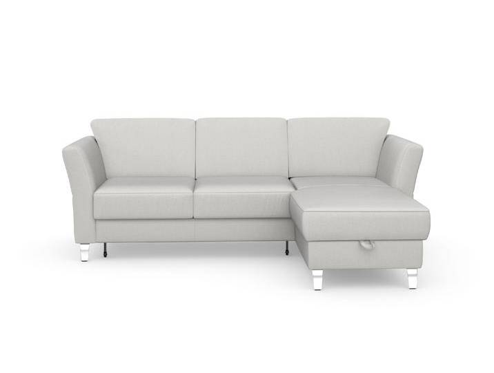 Ecksofa SIT & MORE Visby L-Form , grau (hellgrau), B:248cm H:87cm T:162cm, Sofas, wahlweise mit Bettfunktion und Bettkasten, frei im Raum stellbar von sit&more